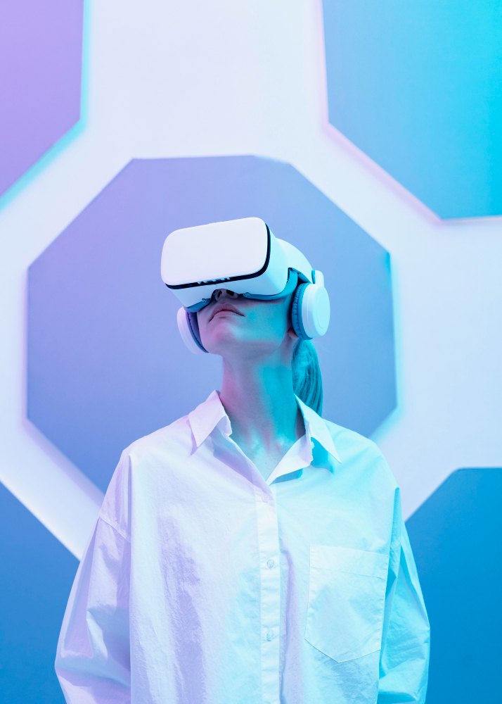 woman using vr